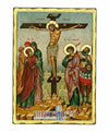 The Crucifixion (Engraved icon - old looking icon - S Series)-Christianity Art