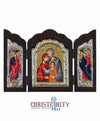 The Holy Family (Triptych - Silver icon - T Series)-Christianity Art