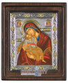 Virgin Glykofilousa (Sweet Kissing) (Silver - Engraved icon - D Series)-Christianity Art