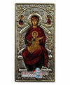 Virgin Mary Enthroned (Silver icon - G Series)-Christianity Art