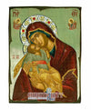 Virgin Mary Glykofilousa - Sweet Kissing (Aged - Silver Halo Icon - SWS Series)-Christianity Art