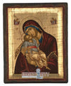 Virgin Mary Glykofilousa - Sweet Kissing (Engraved old - looking icon - S-EW Series)-Christianity Art