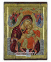 Virgin Mary Glykofilousa - Sweet Kissing (Engraved old - looking icon - S-EW Series)-Christianity Art