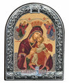 Virgin Mary Glykofilousa - Sweet Kissing (Metallic icon - MC Series)-Christianity Art