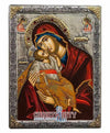 Virgin Mary Glykofilousa - Sweet Kissing (Silver icon - G Series)-Christianity Art