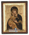 Virgin Mary of Vladimir (Engraved old - looking icon - S-EW Series)-Christianity Art