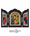 Virgin Mary Perpetual Help (Triptych - Silver icon - T Series)-Christianity Art