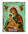 Virgin Mary Vrefokratousa - Child Holding (Aged - Silver Halo Icon - SWS Series)-Christianity Art