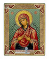 Virgin Mary with 7 Swords (Russian Style Engraved icon - SF Series)-Christianity Art