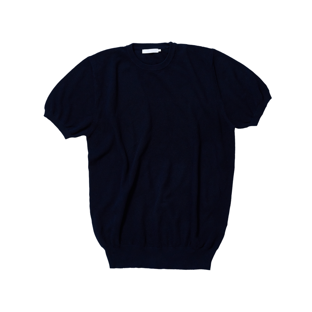 Diphon - Short-Sleeve Crew Neck Plain Lettering Embossed T-Shirt