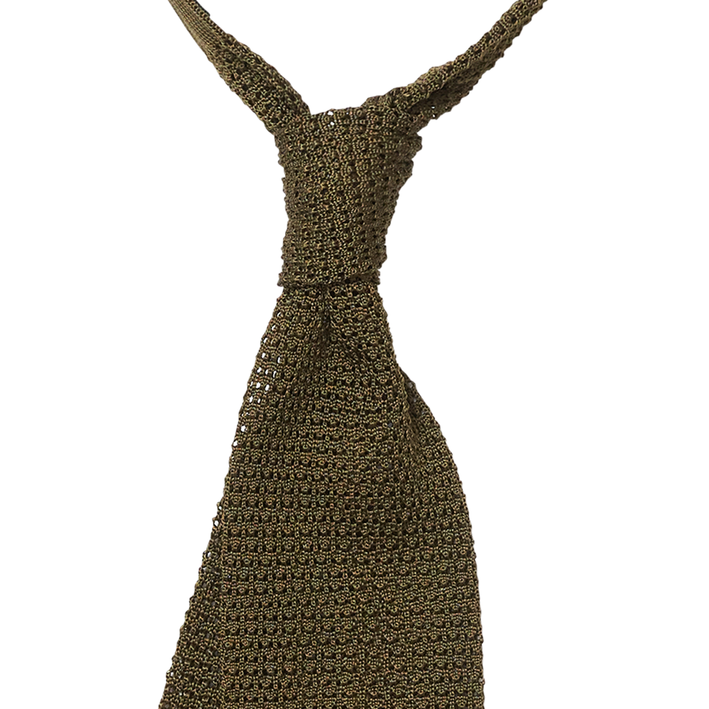 Olive Silk Knit Tie P Johnson