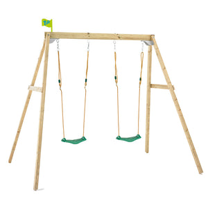 wooden double swing set