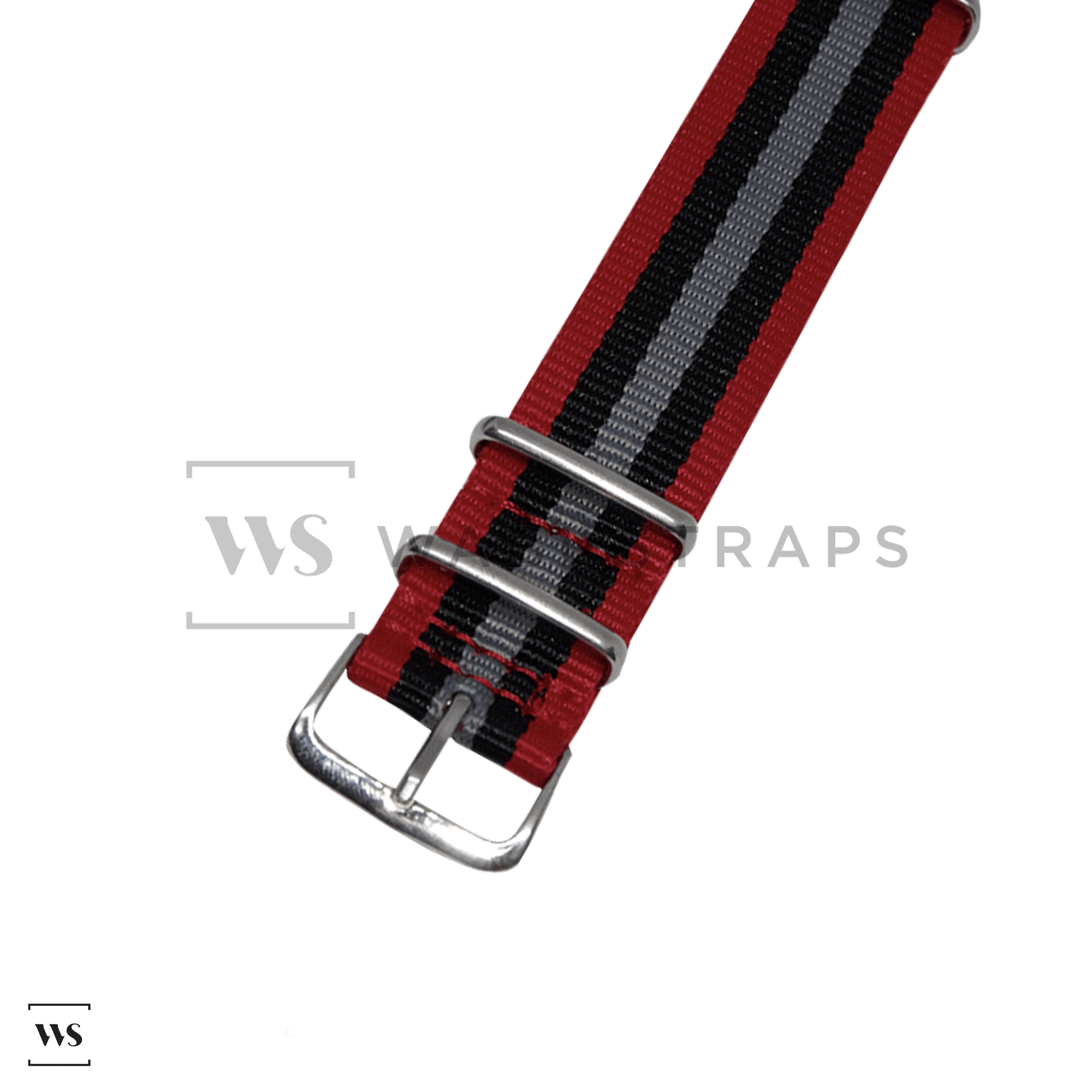 1 Inch Black and Red Plaid on Gold Nylon Webbing