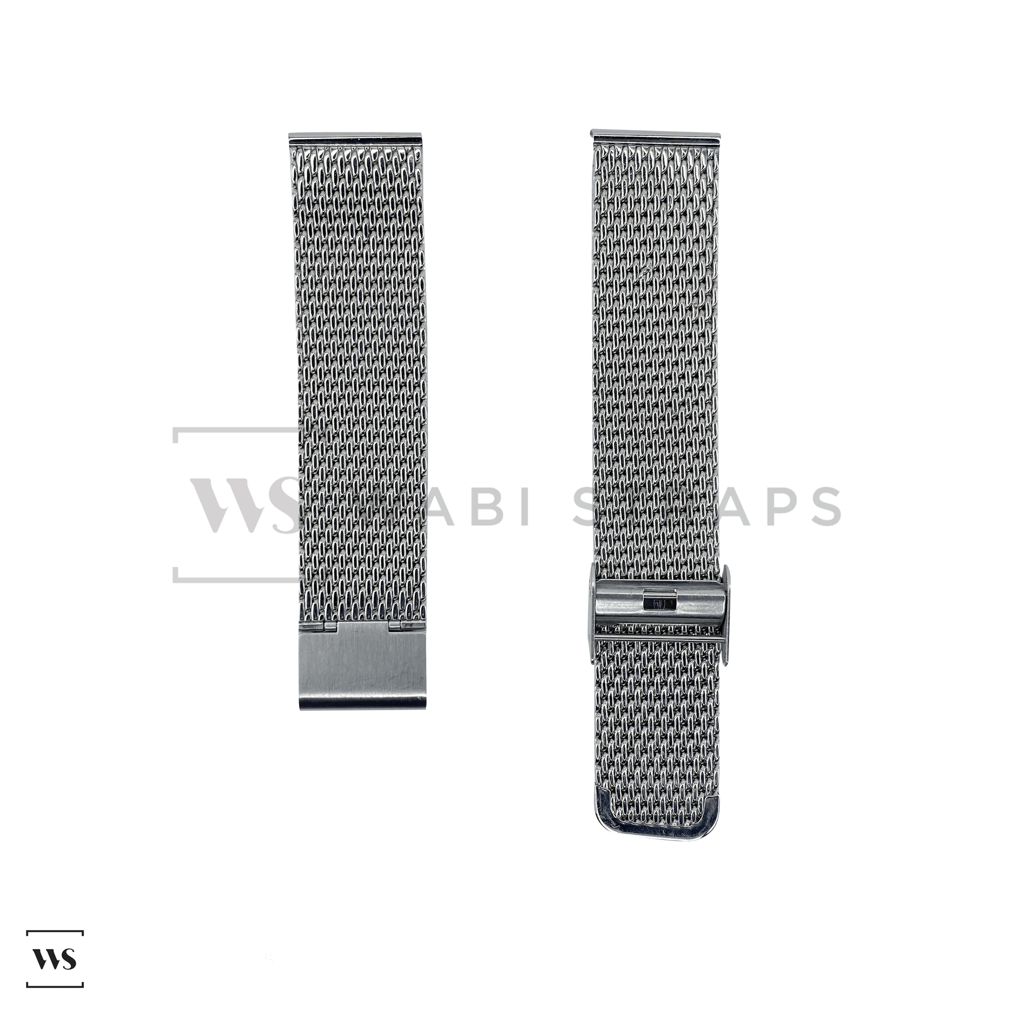 22mm Polished Tapered Winghead SHARK Mesh watch band, V-Clasp – Russell  Jewellers