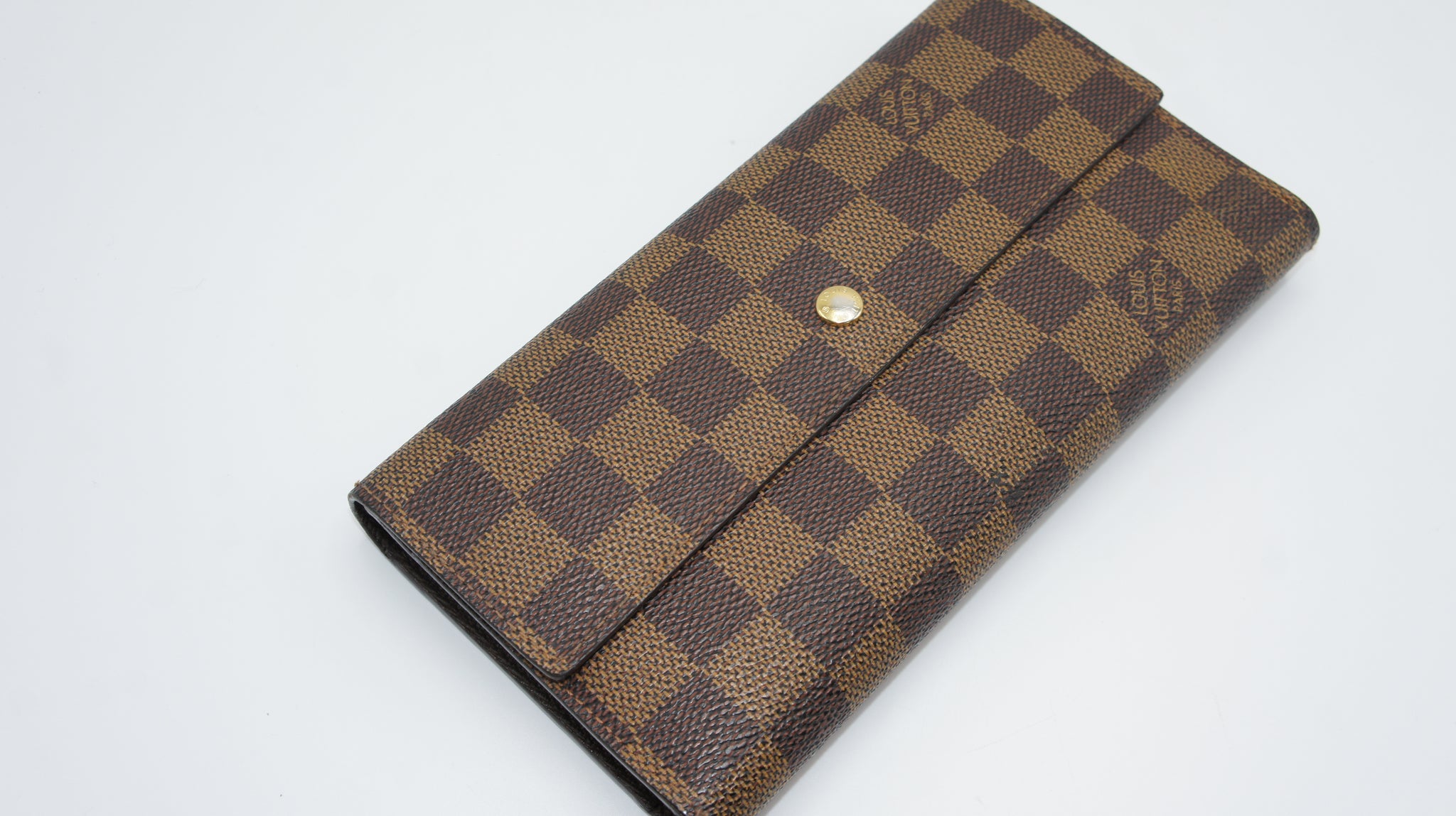 LOUIS VUITTON Brown Damier Ebene Canvas PF Multiple Bifold Wallet N60895