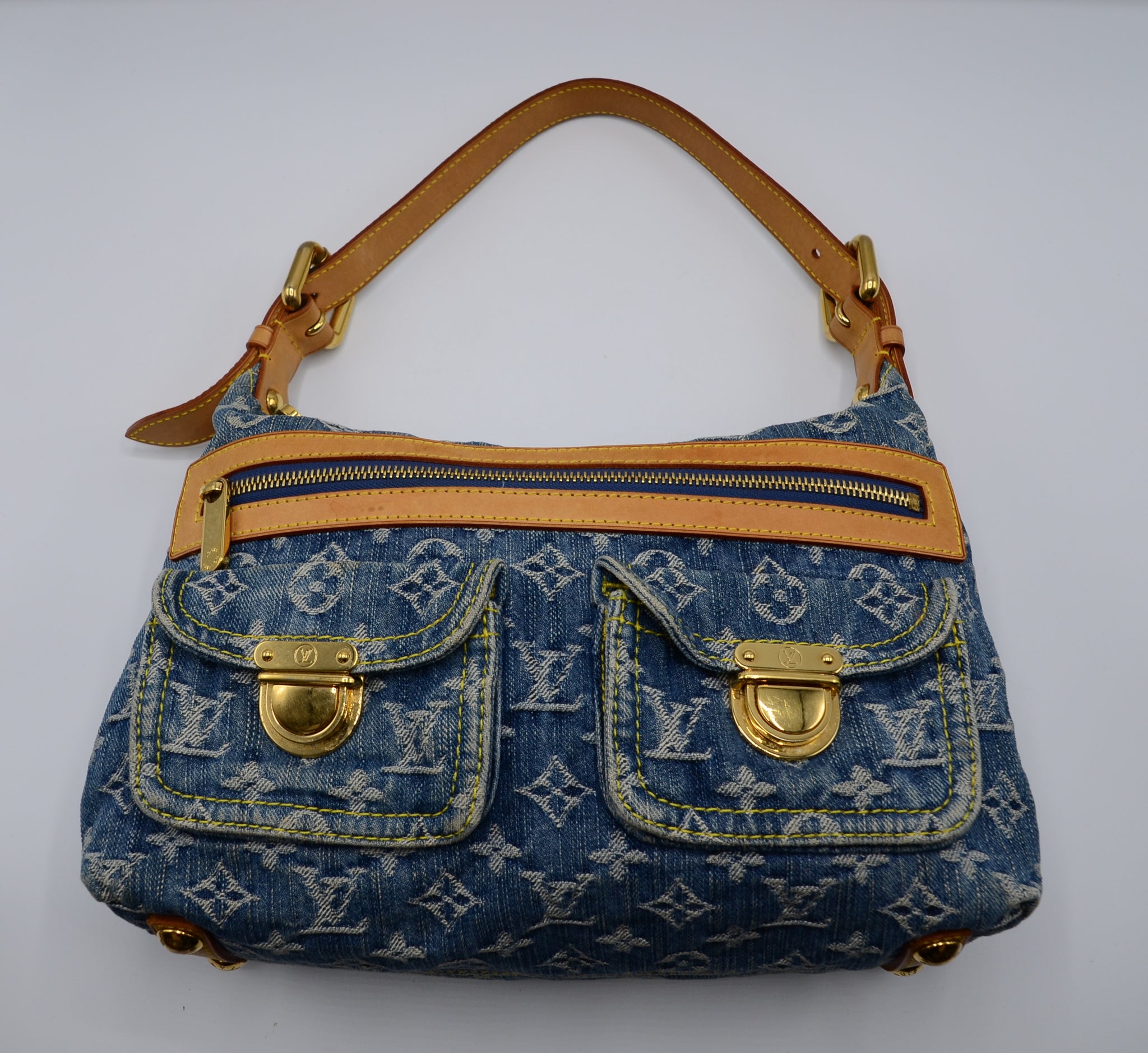 SET OF THREE: A LIMITED EDITION BLEU TOILE GLOBE SHIPPER CABAS GM, A DENIM  MONOGRAM RAYE PORTE EPAULE MM & A DENIM MINI MONOGRAM JEANNE GM, LOUIS  VUITTON, 2005, 2006, 2000