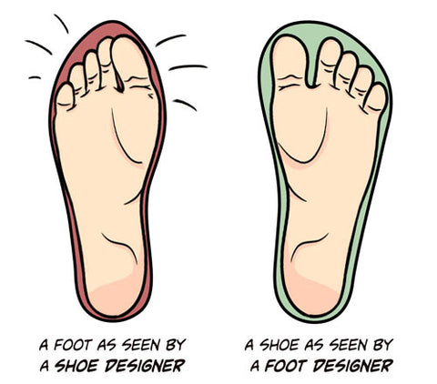 pointy shoe vs wide toe box shoe