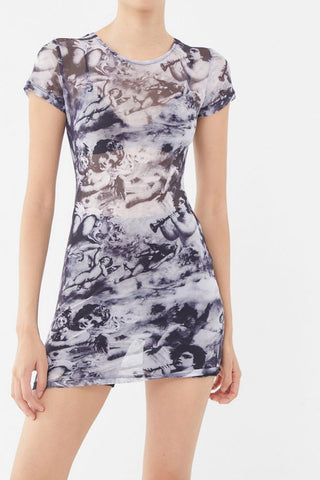 Urban Outfitters Angel-Printed Mini Dress