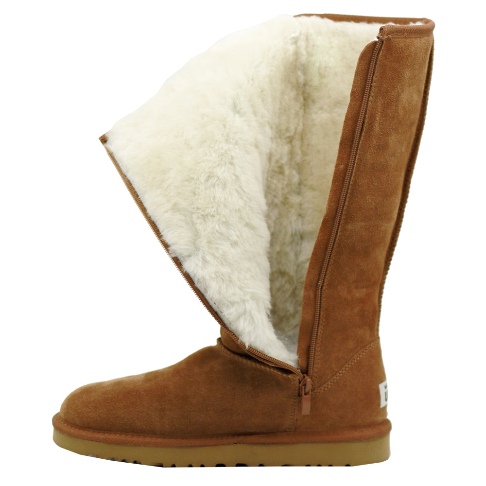 WARATAH UGG® Water Resistant Tall Zip Up Boot - Chestnut