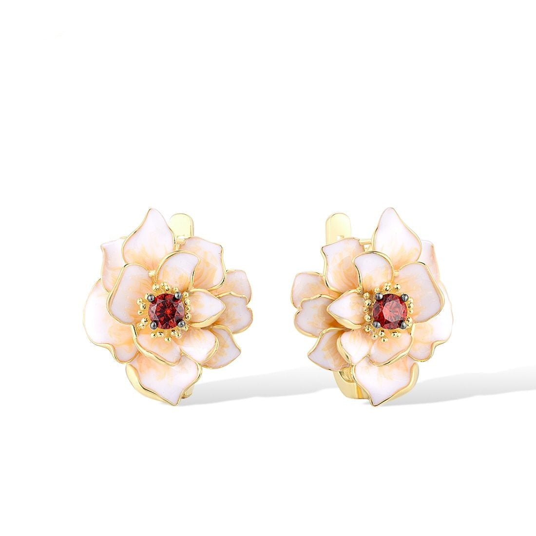 Larissa Handmade Silver and Enamel Flower Stud Earrings – ANN VOYAGE