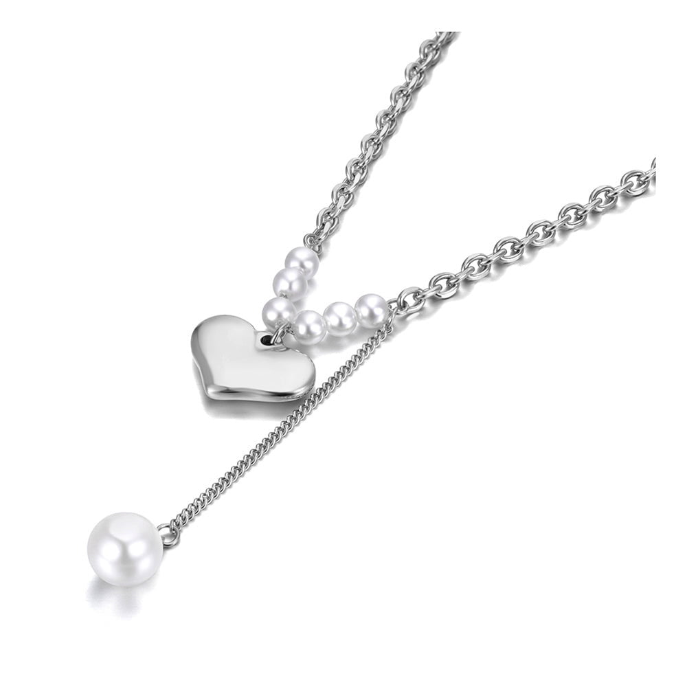 Islington Heart and Round Pearls Pendant on a Link Chain Necklace – ANN ...