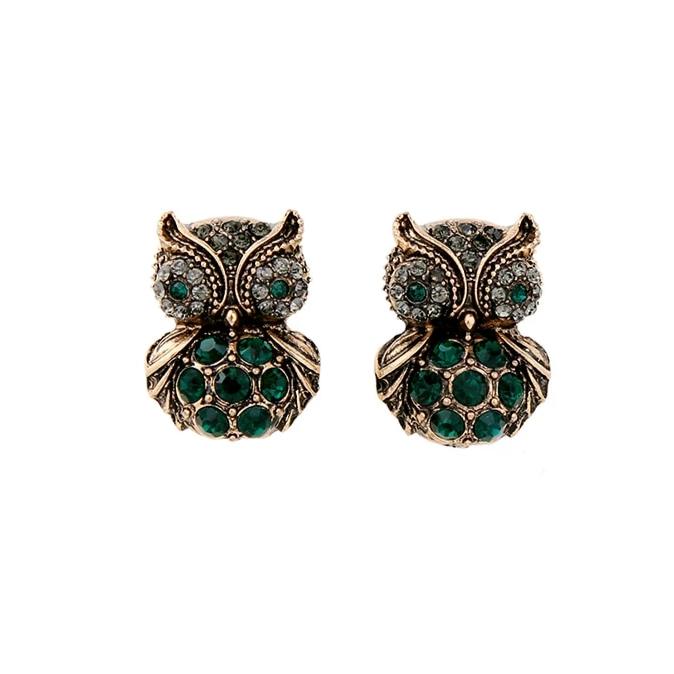 Belen Crystal Owl Bird Stud Earrings – ANN VOYAGE