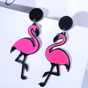 Maui Large Flamingo Bird Drop Statement Earrings – ANN VOYAGE