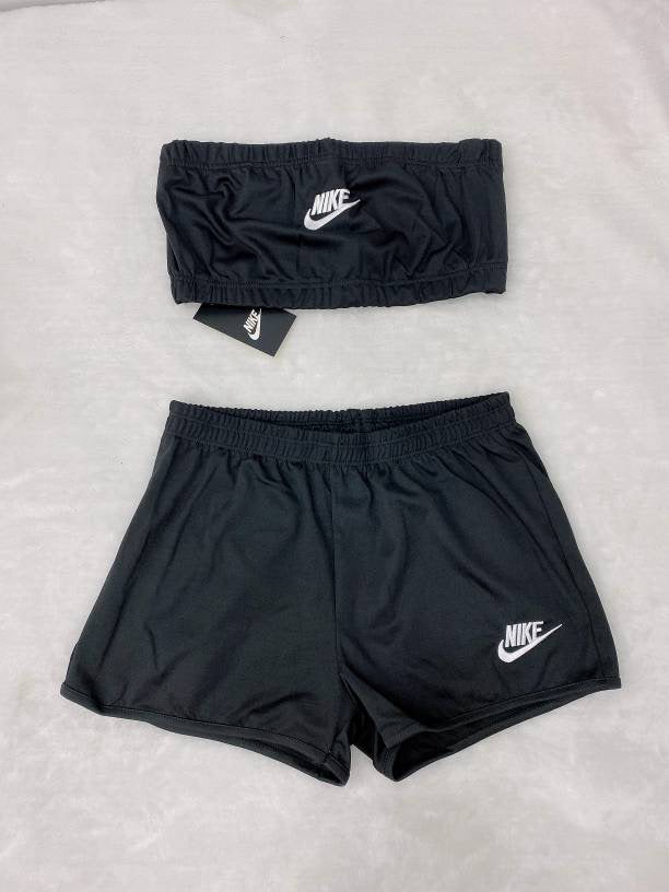 nike bandeau top and shorts