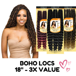 EZBraid EZCrochet 18" - Boho Locs - Envy Us Beauty Supply