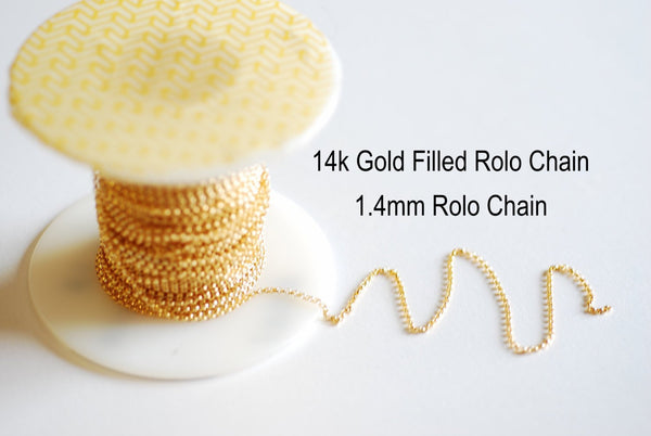 14K Gold Filled Heavy Rolo Chain, 2 mm Rolo chain, (GF-100)