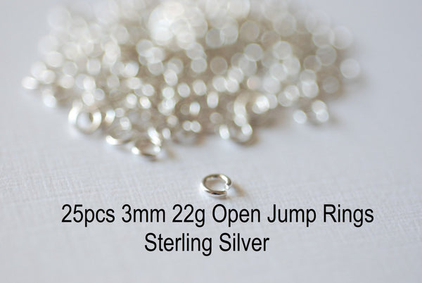 25 4mm Open Jump Rings, Sterling Silver Thin Jump Rings, 22 Gauge Open  Loops, Wholesale, .925 Sterling Silver Small Rings 