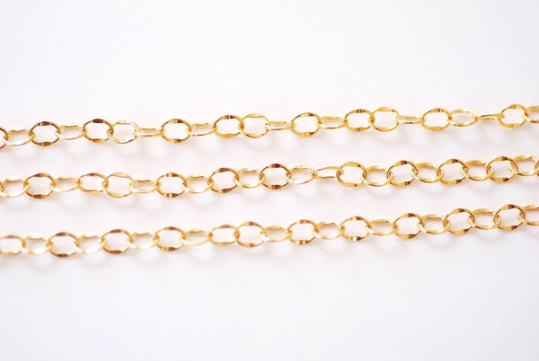 1.5mm Oval Long and Short Flat Chain l Wholesale Jewelry Findings