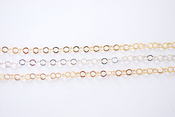 1/20 14K Gold Filled Chain-1.5X2 Cable Flat Oval Chain - Unfinished Bulk  Chain (sold per foot).