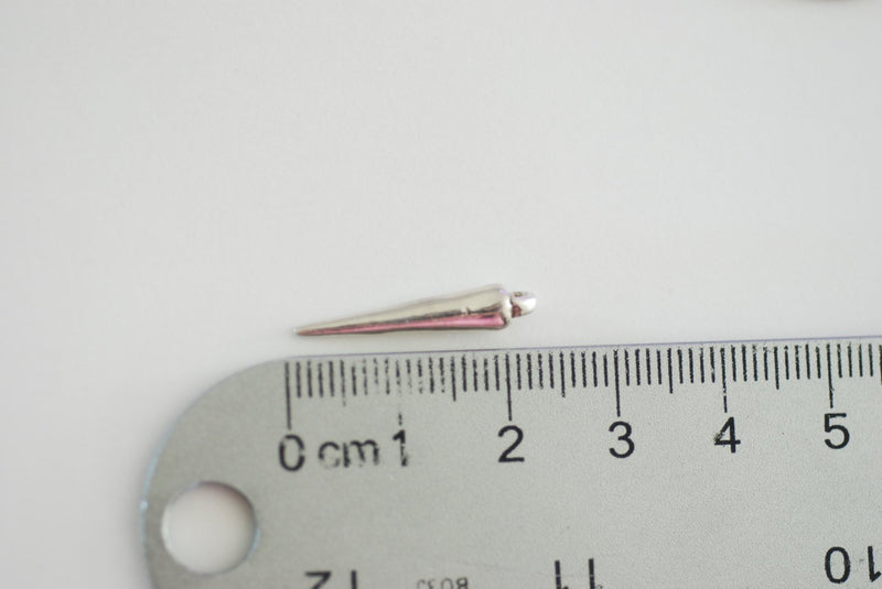 925 Sterling Silver Spike Charm - sterling silver spear, Sterling silver dagger, needle, Sterling silver needle, drop needle charm, 29 - HarperCrown