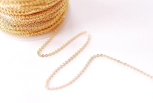 cable chain 18k gold plated over brass pay per foot wholesale b302