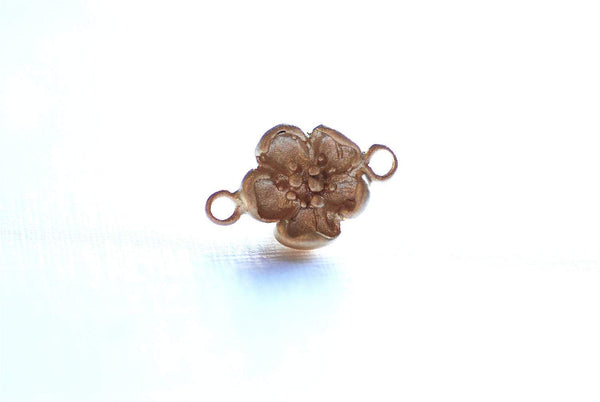 14K Gold Wholesale Filled Flower Connector Charm- 14Kgf Flower Charm, Pinwheel, Floral, Spring Flowers, Gold Filled Charms, Hawaiian Plumeria, Nature