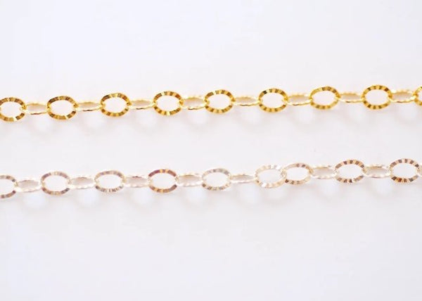 4mm 14k Gold Filled or Sterling Silver Long and Short Oval Chain - Per –  HarperCrown