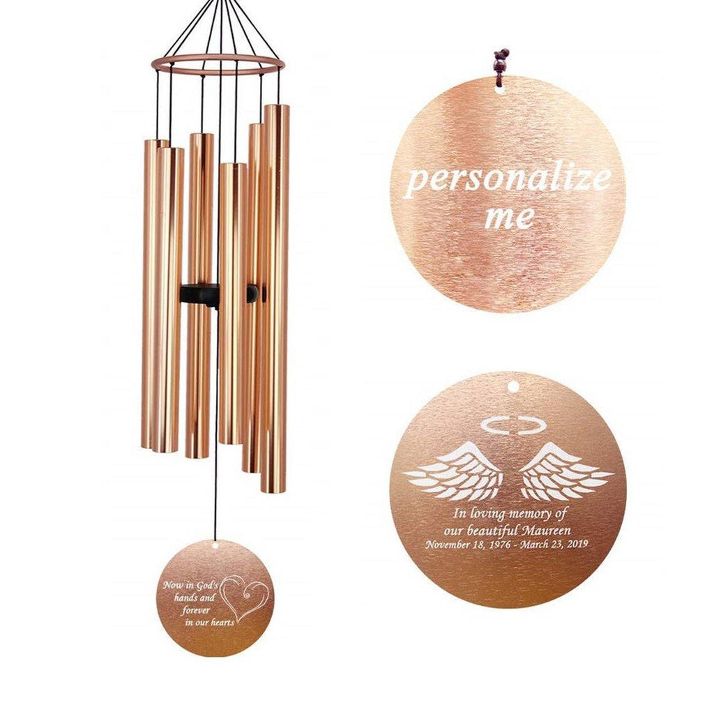 Personalized Christmas Wind Chimes-36 inch, 6 Tubes, Rose Gold-Christmas Gifts, Custom Name