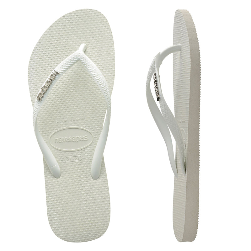 Havaianas Slim Metal Logo White/Silver 