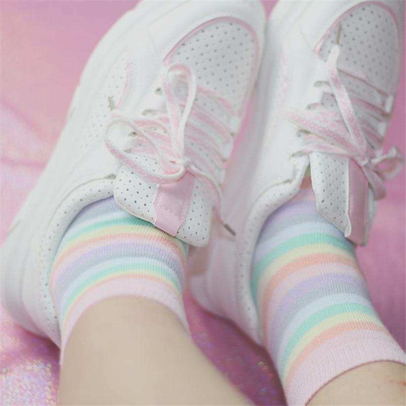 pastel rainbow sneakers