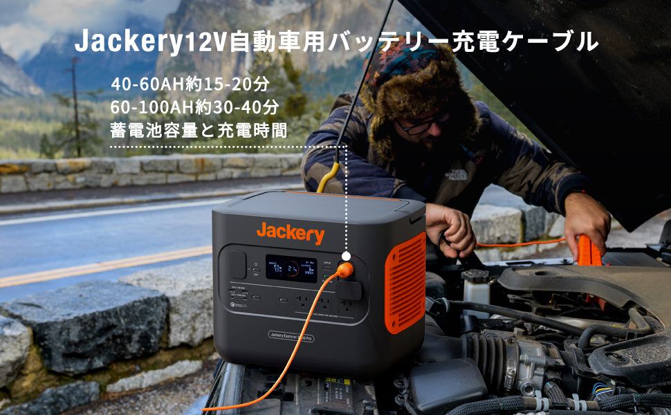 Jackery 12V 自動車用バッテリー充電ケーブル – Jackery Japan