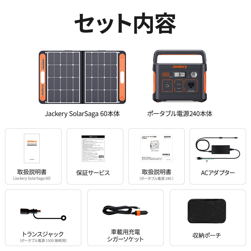 Jackery ポータブル電源 240+ソーラーパネル 60 – Jackery Japan