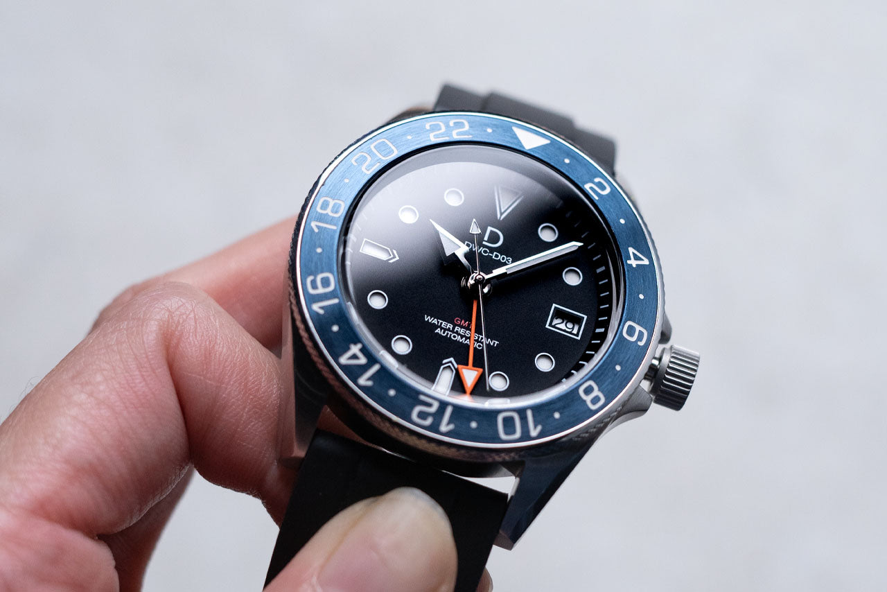 DIY Watch Kit | Blue GMT Dive Watch | Seiko NH34 Automatic GMT | 24hr –  DIYWATCH Club