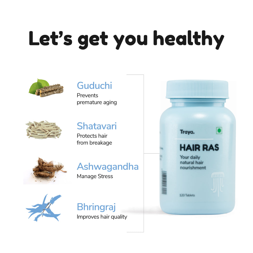 Trayas Ultimate Hair Supplements for Hair Growth  Nourishment  Biotin  Zinc Bhringraj Pumkin seed extract Shatavari  No Sugar  30 day pack