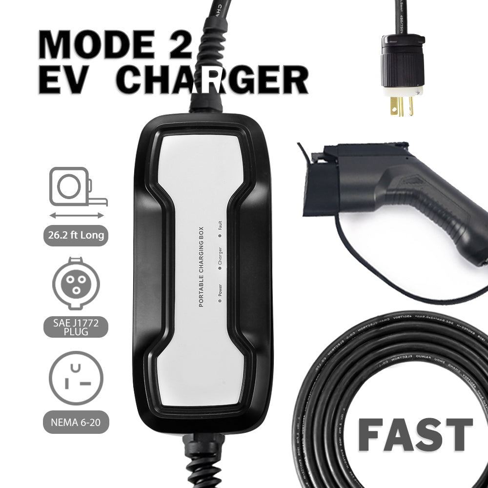 EMOVETECH EV Charger Portable EVSE Level 2 Plug 5.5m, 220V240V, 16A,