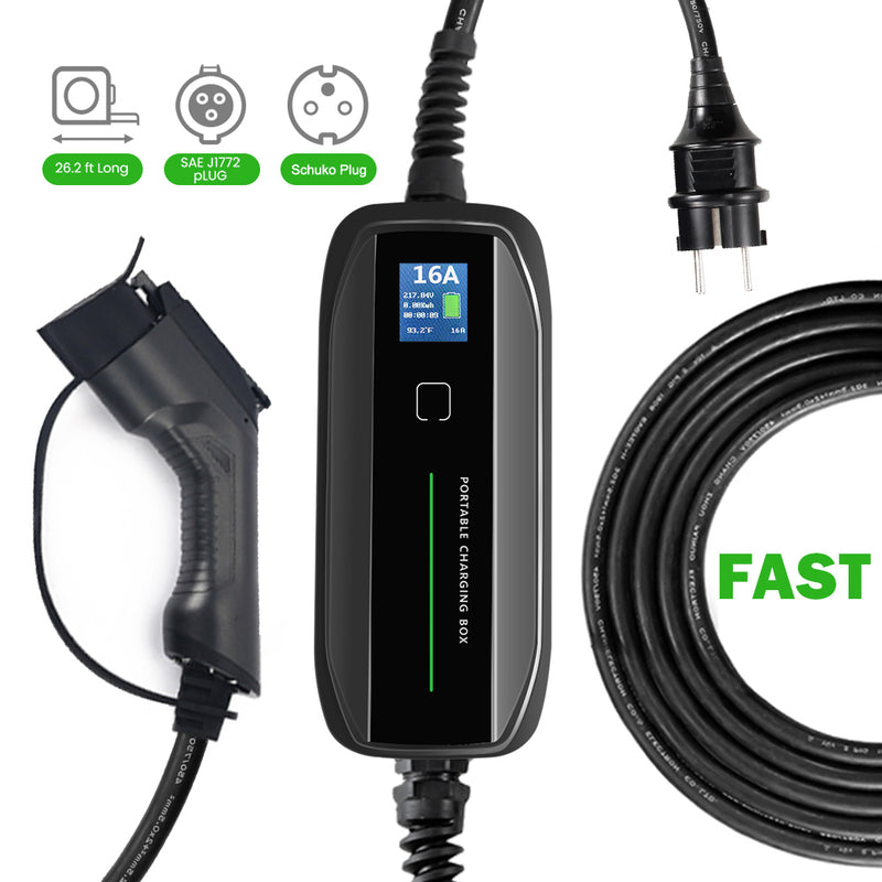 EMOVETECH EV Charger Portable EVSE Level 2 5m, 220V240V, 10A/16A, Hom