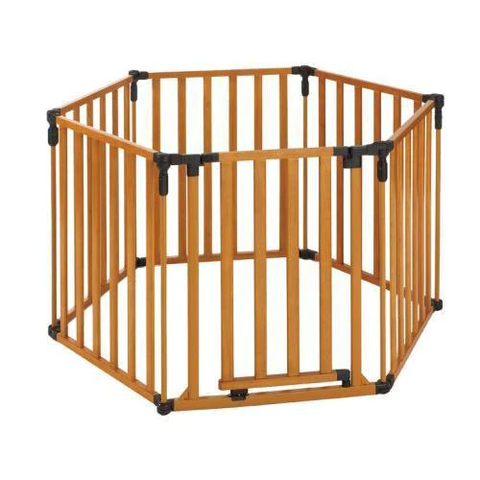 wooden free standing dog gate
