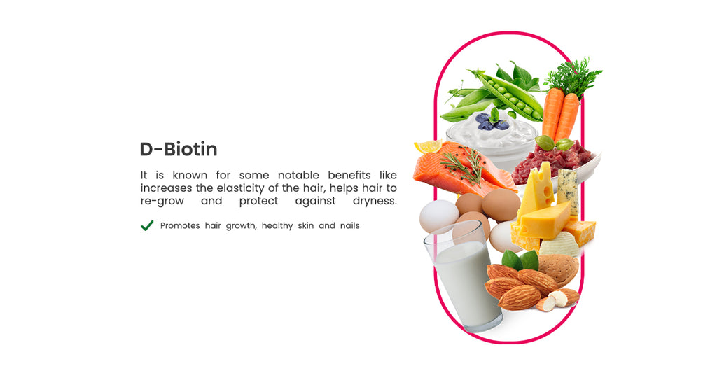D-Biotin It is known for some notable benefits like increases the elasticity of the hair, helps hair to re-grow and protect against dryness.  Promotes hair growth, healthy skin and nails. best collagen gummies