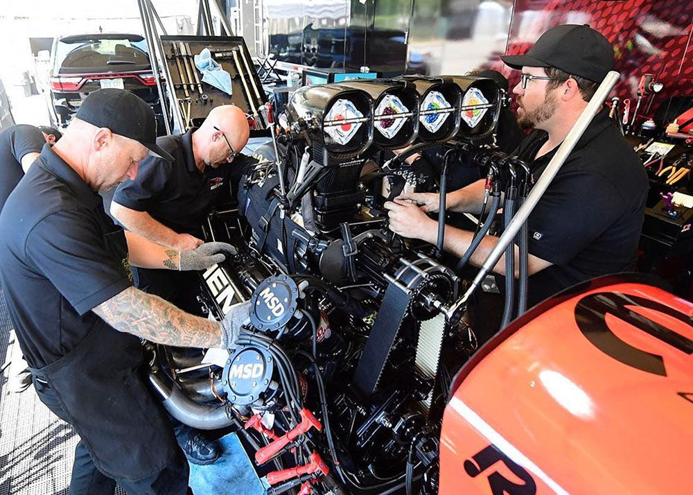Leah Pruett's Top Fuel Dragster and Crew - NHRA Northwest Nationals