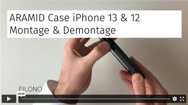 Zum Montagevideo für Filono iPhone 13 & 12 Aramid Case